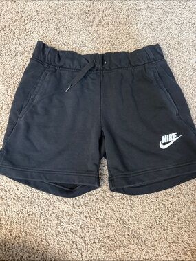 Nike Black Shorts with White Swoosh Logo